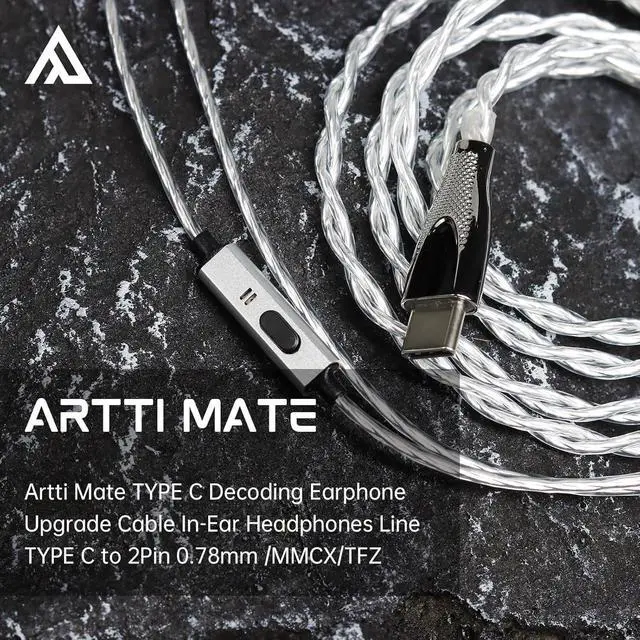 Alt view image 2 of 7 - MATE Type C Headphone Decoding Upgrade Cable HIFI Earphone Detachable Cable with Microphone for  Galaxy Google Pixel and Most USB C Devices (Type C to MMCX)