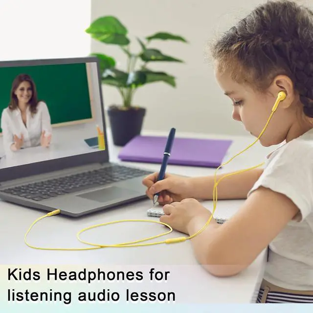 Alt view image 5 of 6 - 50 Pack Bulk Earbud Headphones with Mic Student in Ear Earbuds Classroom Wired Ear Buds with 3.5mm Headphone Plug for Kids Adults School Library Museum Travel Plane Tablet(Multicolor Simple)