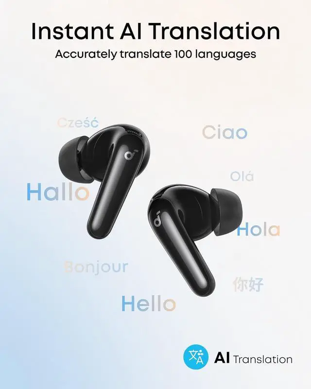 Alt view image 5 of 7 - P31i by  Real-Time Adaptive Noise Cancelling Hi-Res Sound Translation Earbuds 50H Playtime Wireless Earbuds Bluetooth Earphones Spatial Audio Fast Charging IP55