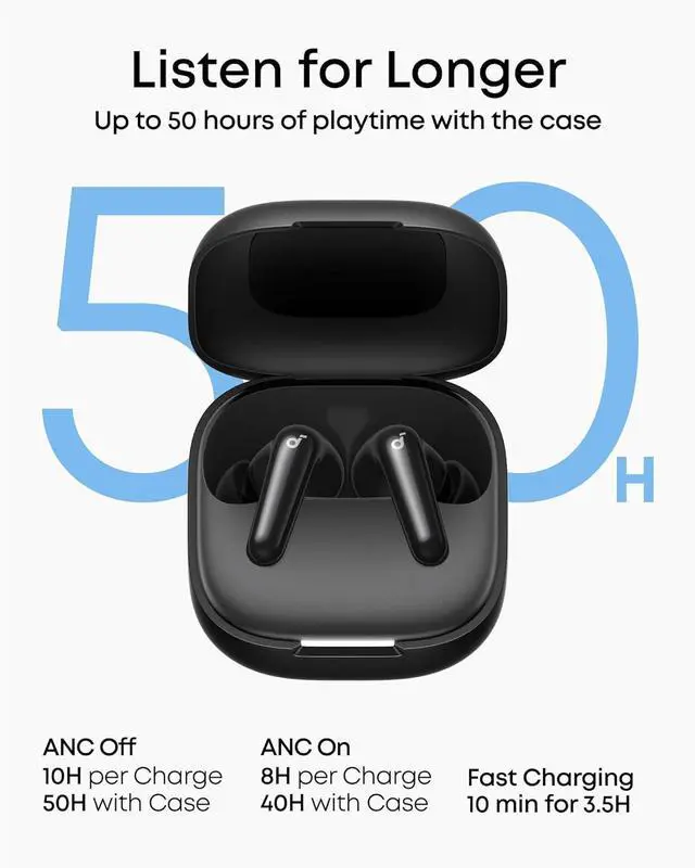 Alt view image 6 of 7 - P31i by  Real-Time Adaptive Noise Cancelling Hi-Res Sound Translation Earbuds 50H Playtime Wireless Earbuds Bluetooth Earphones Spatial Audio Fast Charging IP55