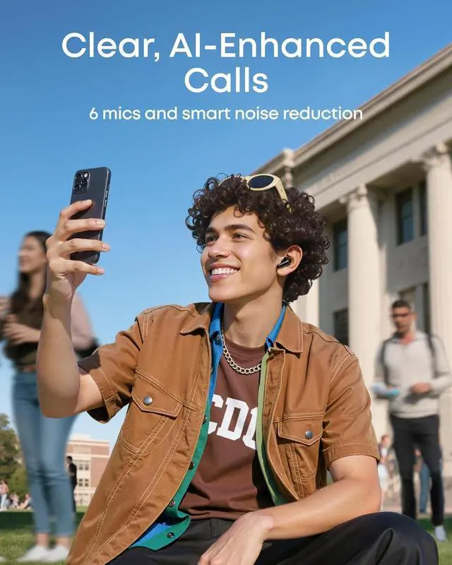 Alt view image 7 of 7 - P31i by  Real-Time Adaptive Noise Cancelling Hi-Res Sound Translation Earbuds 50H Playtime Wireless Earbuds Bluetooth Earphones Spatial Audio Fast Charging IP55