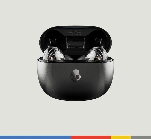 Alt view image 2 of 6 - Rail ANC Wireless Earbuds Bluetooth Headphones Active Noise Cancelling Up to 38 Hours Battery Microphone for iPhone Android Customizable via Skull-iQ App - True Black