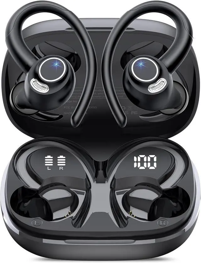 Main image of Wireless Earbuds Bluetooth 5.4 Headphones Sport Over Ear Buds With ENC Noise Cancelling Mic 48H Wireless Earphone With Earhooks Stereo Deep Bass IP7 Waterproof ear bud for Workout Running Black