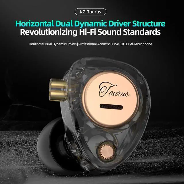 Alt view image 3 of 7 - KZ Taurus in Ear Monitor Headphones Horizontal 2DD Gaming Earbuds Wired IEM in Ear Headphones Noise Cancelling Ear Buds Sound Localization in-Ears for Singers Musicians Audiophiles