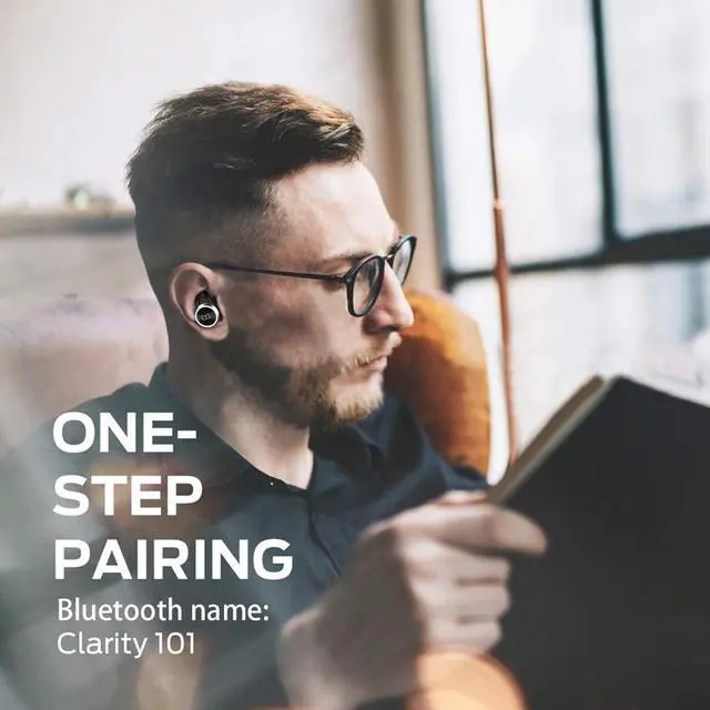 Alt view image 4 of 7 - Clarity 101 AirLinks Wireless Earbuds Bluetooth 5.0 in-Ear Headphones with Charging Case Stereo Earphones Deep Bass Sound IPX5 Waterproof Built-in Mic Clear Call Secure Fit for Sports