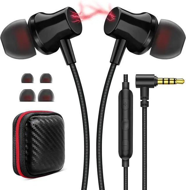 Main image of Wired Headphones Earphones for Laptop PC Chromebook Noise Isolating Ear Buds with 3.5mm Plug in Audio Jack Microphone HiFi Stereo Clear Call Volume Control for Kindle Fire Switch MP3 Android School