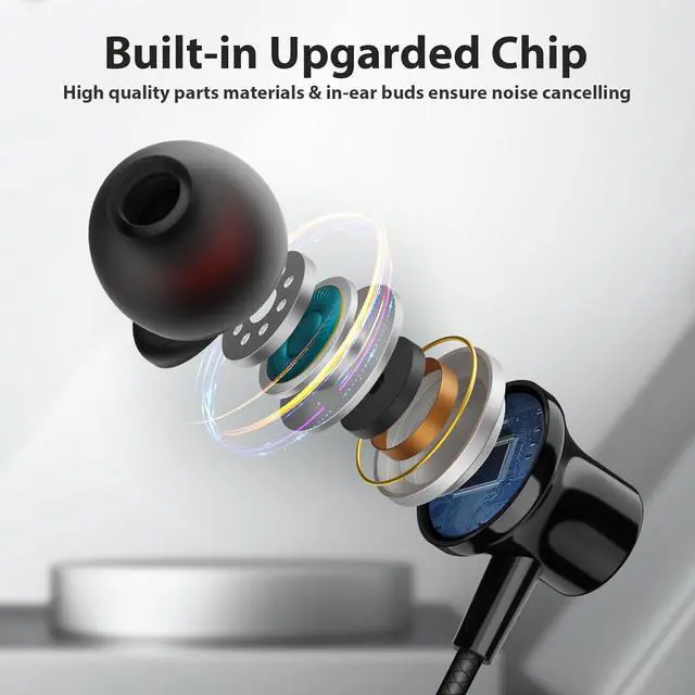 Alt view image 5 of 7 - Wired Headphones Earphones for Laptop PC Chromebook Noise Isolating Ear Buds with 3.5mm Plug in Audio Jack Microphone HiFi Stereo Clear Call Volume Control for Kindle Fire Switch MP3 Android School