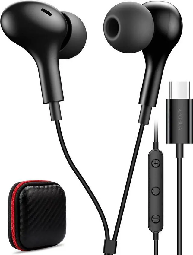 Main image of USB C Headphone for  S25 FE S24 A16 A17 Wired Earbuds Magnetic in-Ear Type C Earphone with Microphone Volume Control Bass Stereo Noise Canceling for iPhone 17 Pro Max Air 16 16e 15 Pixel 10 9a