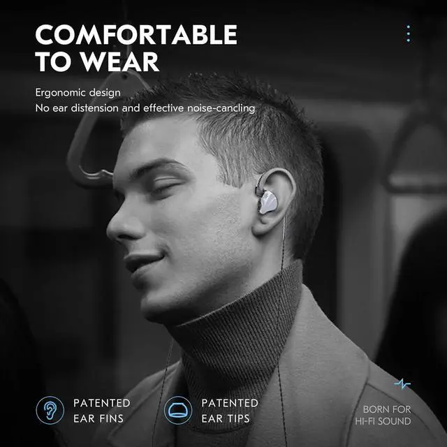 Alt view image 7 of 7 - CCZ BC04 PRO in Ear Monitor Headphone IEM for Gaming Heavy Deep Bass Wired Earbuds in Ear Headphones 1BA 1DD Noise Cancelling Ear buds with 5N OFC Cable for Singer Musician (without mic Matte Black)