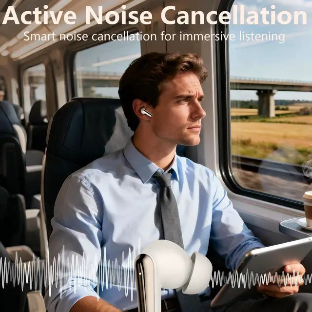 Alt view image 2 of 7 - Airdopes 141 Wireless Earbuds Bluetooth 5.4 Headphones Active Noise Cancelling 60H Playtime ENC Clear Call Auto Connect Low Latency Gaming Mode Dual Device Connect Bass Sound Earphone