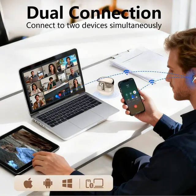 Alt view image 6 of 7 - Airdopes 141 Wireless Earbuds Bluetooth 5.4 Headphones Active Noise Cancelling 60H Playtime ENC Clear Call Auto Connect Low Latency Gaming Mode Dual Device Connect Bass Sound Earphone