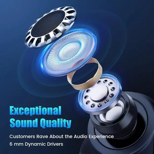 Alt view image 3 of 6 - Sleep Earbuds for Side Sleepers Wireless Earbuds Comfortable Noise Blocking LED Power Display Music Sleep Dual Mode for Sleeping Working Hiking (Sky Blue)