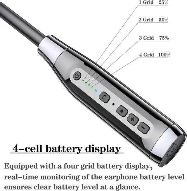 Alt view image 2 of 7 - Wireless Bluetooth 5.0 Neck Earbuds with 100 Hours of Playback IPX5 Waterproof Sports Earphones with Microphone Magnetic TF Card Slot for Gym Running Exercises (A12)