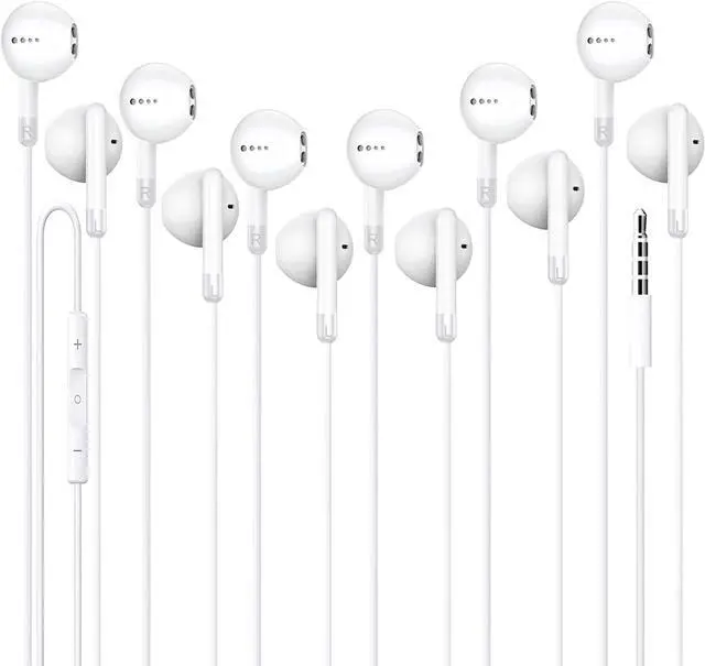 Main image of 6 Pack Earbuds Wired Headphones with Heavy Bass Stereo Volume Control Earphones with Microphone Compatible with iPhone Android Computers iPad or Any Device with 3.5mm Interface