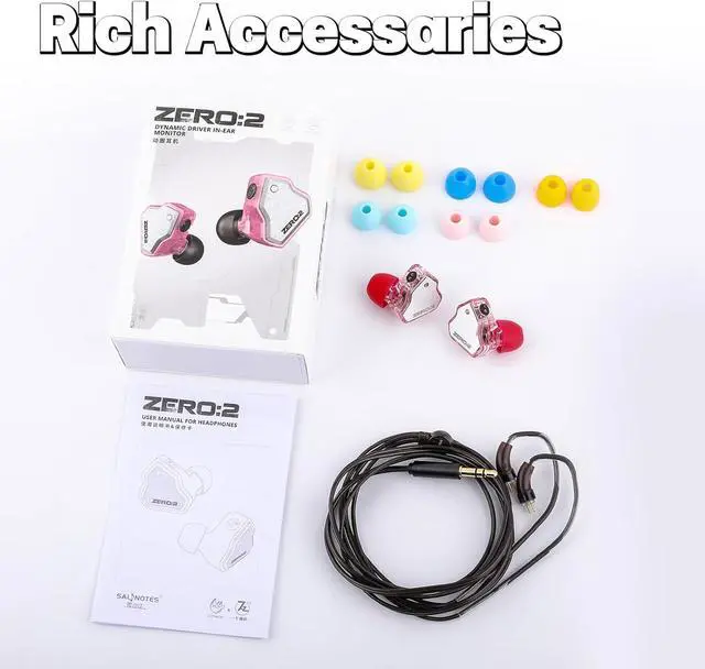 Alt view image 7 of 7 - 7Hz x Crinacle Zero:2 in Ear Monitor Updated 10mm Dynamic Driver IEM Wired Earbuds Earphones Gaming Earbuds with OFC IEM Cable for Musician (Pink Without MIC)