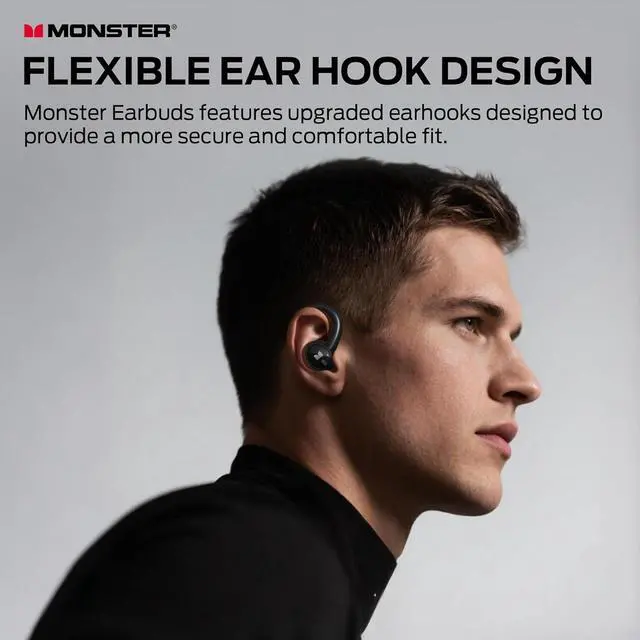 Alt view image 2 of 7 - N-Lite 216 Wireless Earbuds Sports Earbuds with Earhooks Noise Cancelling Headset Stereo Deep Bass Over Ear Buds 48H Playtime IPX6 Waterproof Earphones for Sports/Running/WorkoutBlack