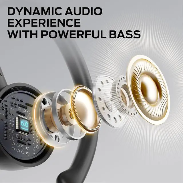 Alt view image 4 of 7 - N-Lite 216 Wireless Earbuds Sports Earbuds with Earhooks Noise Cancelling Headset Stereo Deep Bass Over Ear Buds 48H Playtime IPX6 Waterproof Earphones for Sports/Running/WorkoutBlack