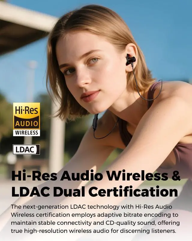 Alt view image 2 of 7 - Q40 HD Bluetooth 5.4 Headphones LDAC Hi-Res Audio 11mm Dual-Magnet Driver IP67 Waterproof Fast Charge 20H Playtime Dual Connection Dynamic EQ App Customization Find Earbuds