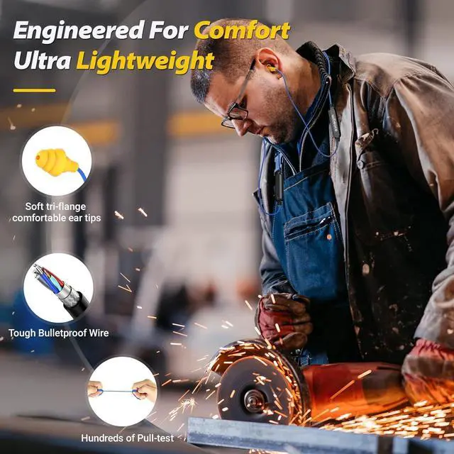 Alt view image 4 of 7 - Bluetooth Work Earplugs Headphone Wireless in-Ear Noise Isolating Earbuds 29dB Noise Reduction Headphone with Control 19+ Hours Battery for Lawn Mowing Safety Industrial Construction(Black)