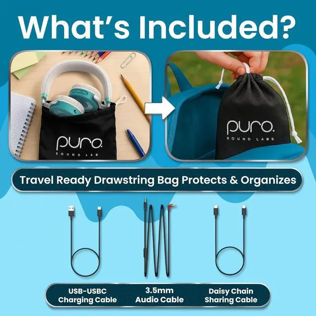 Alt view image 7 of 7 - JuniorJam Plus Volume-Limiting Wireless Bluetooth Headphones for Kids Secure Audio with Adjustable On-Ear Design 22-Hour Battery Life Ideal for Tablets Smartphones & PCs - Teal