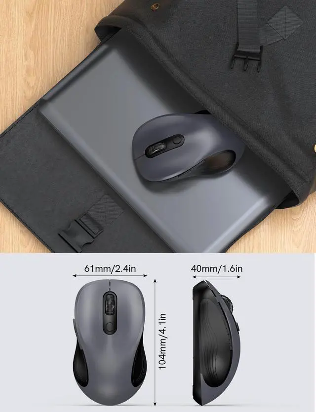 Alt view image 6 of 7 - Wireless Mouse for Laptop 2.4GHz Ergonomic Computer Mouse with Back & Forward Buttons 3 Adjustable DPI Levels 6 Buttons Optical USB Cordless Mice for Windows PC (Gray 1 Pack)