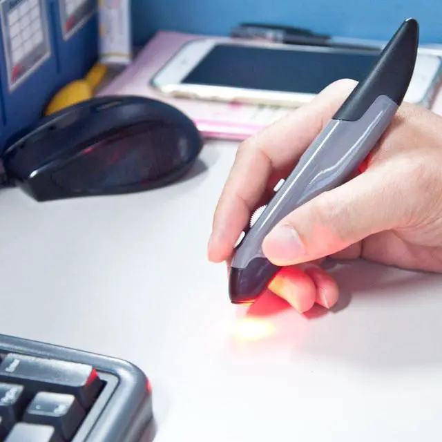 Alt view image 5 of 7 - Wireless Optical Pocket Pen Mouse 2.4GHZ USB Wireless Optical Pen Mouse 800/1200/1600 DPI Adjustable Handwriting Mini Air Mice for PC Laptop Notebook Computer Mac (Grey)