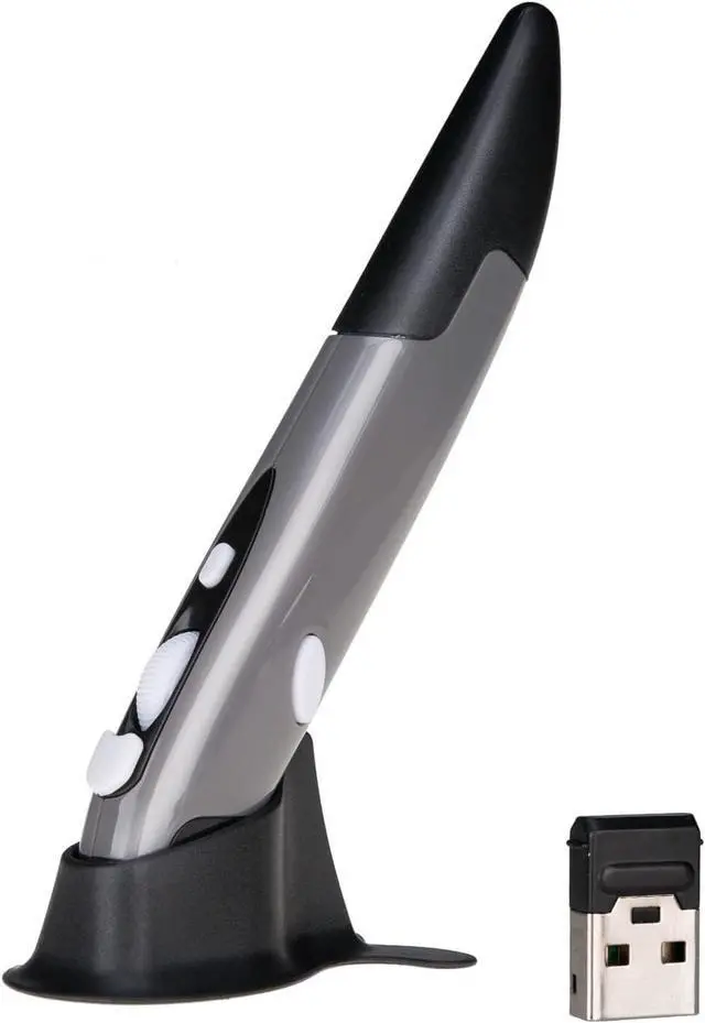 Main image of Wireless Optical Pocket Pen Mouse 2.4GHZ USB Wireless Optical Pen Mouse 800/1200/1600 DPI Adjustable Handwriting Mini Air Mice for PC Laptop Notebook Computer Mac (Grey)