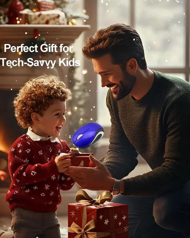 Alt view image 4 of 5 - Wireless Mouse Mini Small Silent Cute Pocket Portable Compact Travel USB Tiny Optical Mice 3 Buttons 1000 DPI Cordless Mouse for PC Laptop Computer MacBook Kids Girl Boy Women Small Hands Gift(Blue)