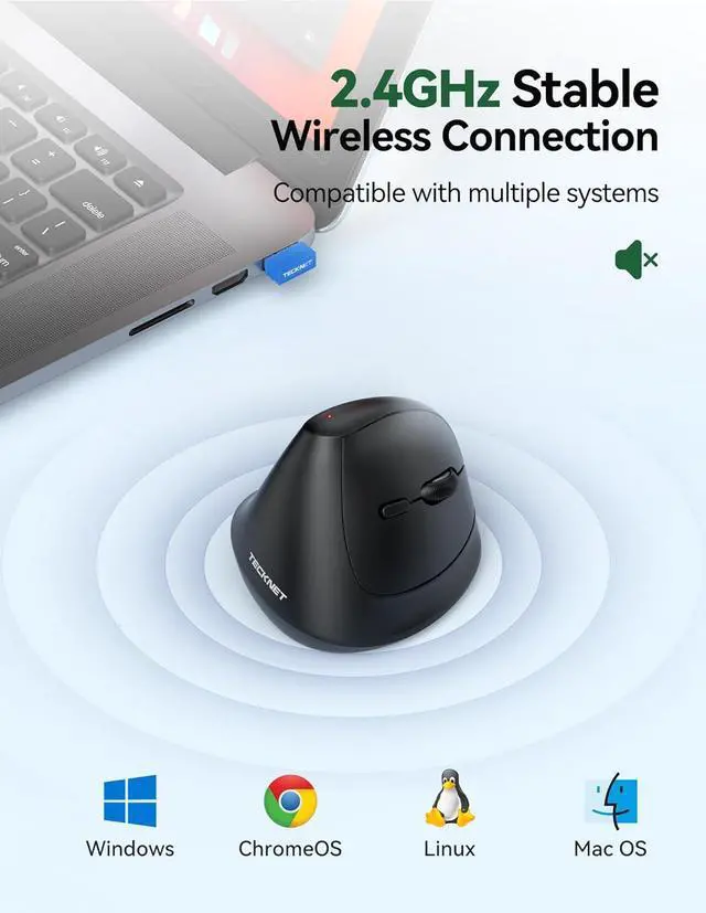 Alt view image 6 of 7 - Mini Vertical Wireless Mouse Ergonomic Mouse for Small Hands 4800DPI 5 Adjustable DPI Levels 6 Buttons 2.4GHz Silent Optical Wireless Mouse for Laptop Computers PCs Macs