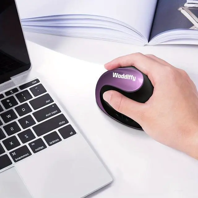 Alt view image 5 of 6 - Ergonomic Mouse Wireless Vertical Mouse Right Handed Small Mouse with 6 Buttons 1000/1200/1600 for Laptop Desktop PC MacBookPurple AA