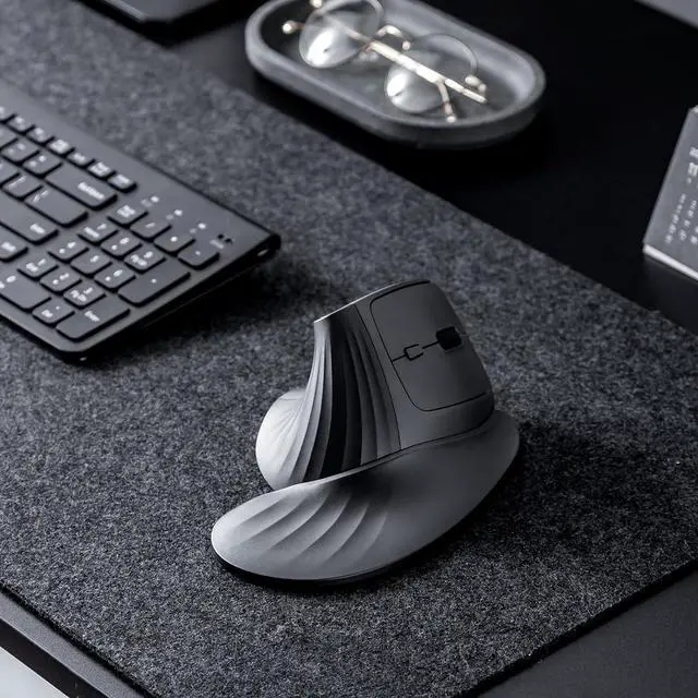 Alt view image 2 of 7 - Wireless Ergonomic Mouse for Large Hands Silent Click Vertical Mice with Removable Wrist Rest 1000-4000 DPI 3-Device (2.4G + 2 Bluetooth 5.4) Compatible with Mac Windows Laptop PC Black