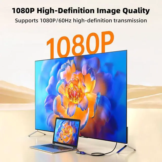 Alt view image 3 of 7 - AG6202 Chip HDMI to VGA Adapter, 1080P Video Converter for Laptop PC TV Monitor Projector, Gold Plated Connector Cable