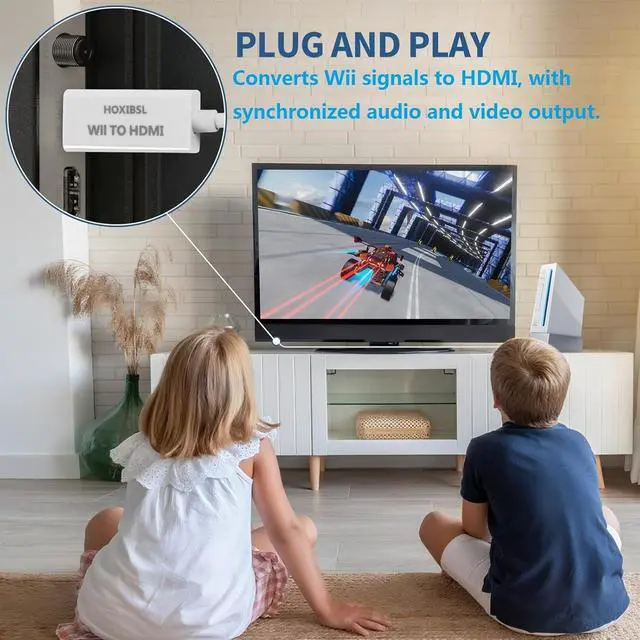 Alt view image 4 of 7 - 5ft WII to HDMI Converter Cable Adapter for use with Full HD 1080P Devices with an HDMI Port Compatible with WII U HDTV Monitor (White)