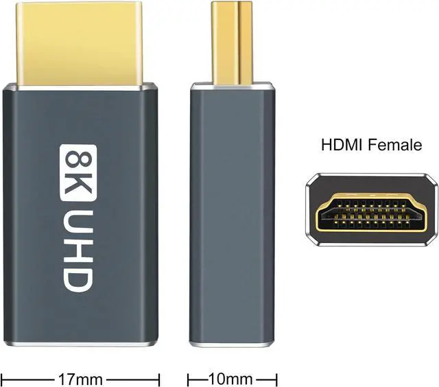 Alt view image 3 of 6 - 8K HDMI Extension Adapter (2-Pack) HDMI 2.1 Male to Female Connector Extender Support 8K@60Hz 4K@144Hz 2K@240Hz
