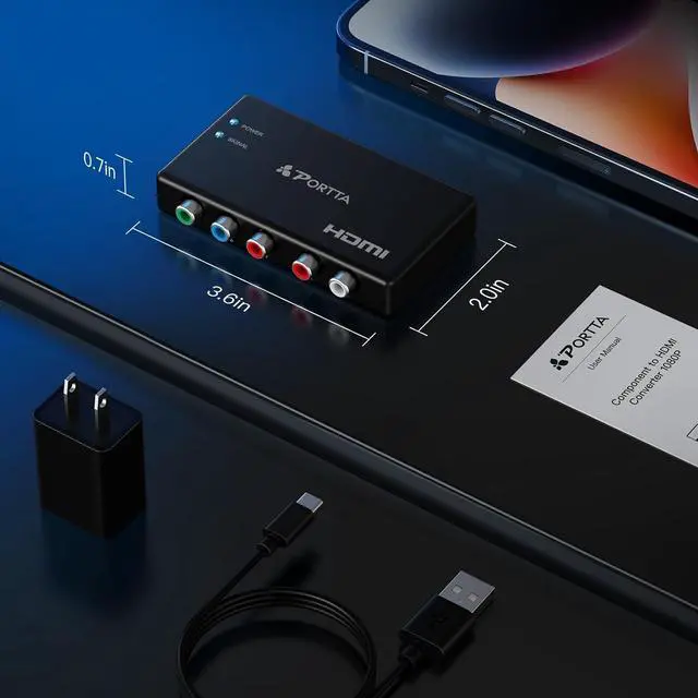 Alt view image 7 of 7 - Component to HDMI Converter YPbPr RGB + R/L Audio to HDMI v1.3 Converter Adapter Support 1080P 2 Channel LPCM for HDTV PS2 PS3 HDVD Player Wii Xbox