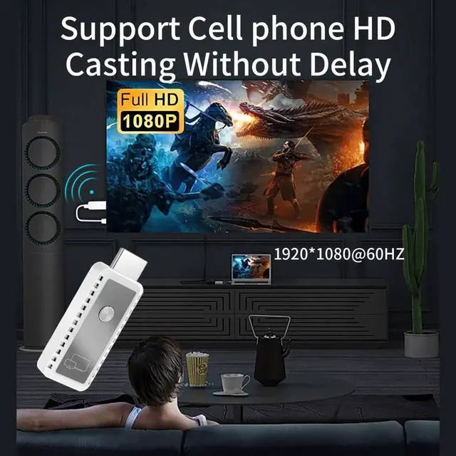 Alt view image 7 of 7 - 2025 Upgraded 2-in-1 Wireless HDMI Display Dongle Adapter 4K HDR Decode Dual Band 5G Receiver Plug & Play for Smartphone/Laptop/PC to TV/Monitor AirPlay/Miracast/DLNA Screen Mirroring with 1080P HD