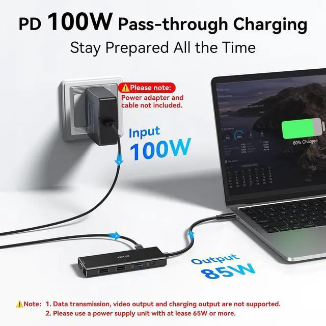 Alt view image 7 of 7 - USB C Docking Station Dual Monitor Adapter for  HP Laptop Docking Station 3 Monitors Quad Display USB C Hub Dongle to 2 HDMI 4K DP 8K VGA 4 USB PD Adapter 9 in 1 Laptop Dongle