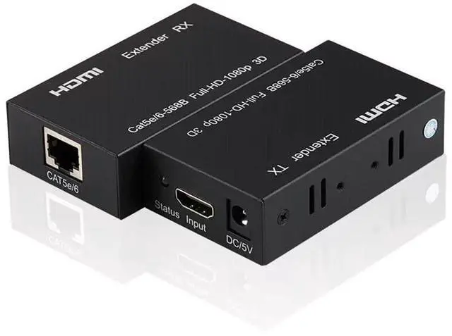 Alt view image 3 of 7 - 50m / 165ft 1080P HDMI Extender Over Single Cat5e / Cat6 / Cat6a / Cat7 Ethernet Cable with IR Remote Control