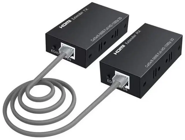 Alt view image 4 of 7 - 50m / 165ft 1080P HDMI Extender Over Single Cat5e / Cat6 / Cat6a / Cat7 Ethernet Cable with IR Remote Control