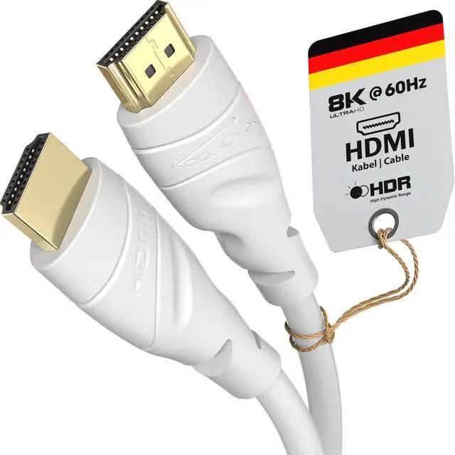 Main image of 8K / 4K HDMI Cable  1.5ft & More HDMI Cables (0.5ft75ft)  German-Engineered HDMI Cord  Supports 10K/8K@60Hz/4K@120Hz  HDMI Cable for HDTV PC PS5 Xbox Switch White