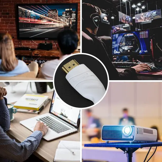 Alt view image 3 of 7 - 8K / 4K HDMI Cable  1.5ft & More HDMI Cables (0.5ft75ft)  German-Engineered HDMI Cord  Supports 10K/8K@60Hz/4K@120Hz  HDMI Cable for HDTV PC PS5 Xbox Switch White