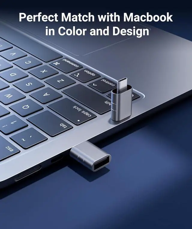 Alt view image 6 of 7 - USB C to USB Adapter Pack of 2 USB 3.0 Female to Thunderbolt 4/3 Adapter Compatible with MacBook Pro Air 2024 Surface iPad iPhone Galaxy Notebook XPS and More Type C Devices Space Grey