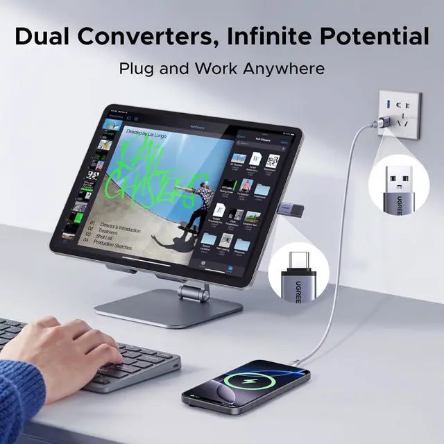 Alt view image 2 of 7 - USB to USB C Adapter & USB C to USB Adapter Combo 4-Pack 10Gbps Type C USBC Adapter Compatible with MacBook iPhone 17/16/15 iPad  Galaxy  Watch