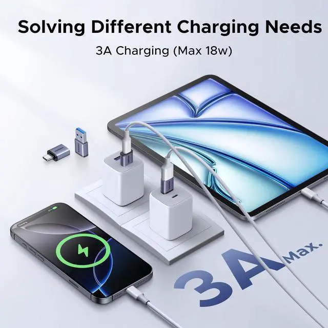 Alt view image 4 of 7 - USB to USB C Adapter & USB C to USB Adapter Combo 4-Pack 10Gbps Type C USBC Adapter Compatible with MacBook iPhone 17/16/15 iPad  Galaxy  Watch