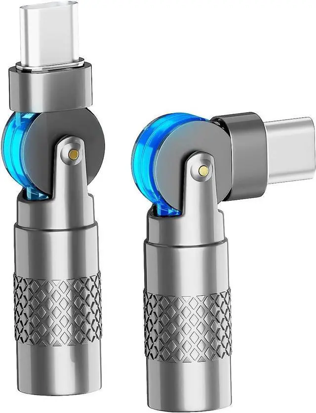 Main image of USB C 180 Degree Adapter 60W (2 Pack) USB C to USB CAdapter High-Speed Data Transfer for MacBook Pro iPad Pro  Notebook  XPS and More Type C Devices