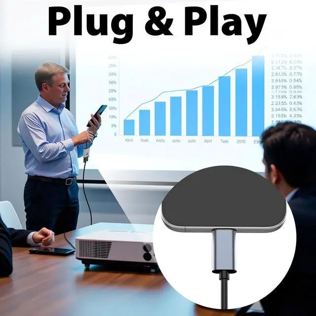 Alt view image 5 of 7 - VGA to USB C Adapter Type-C to VGA Female Video Converter Supports 1080P@60Hz Plug & Play Compact & Durable Compatible with MacBook  HP Chromebook iPad Pro & More No Audio