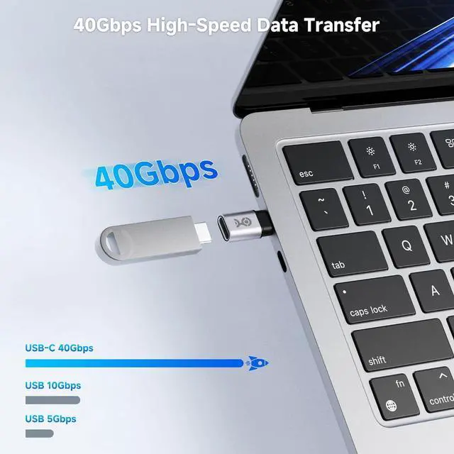 Alt view image 2 of 7 - 2-Pack USB C Extender Adapter Up to [4K@240Hz Video 240W Charging 40Gbps Data Transfer] USBC Female to USBC Male Adapter USB Type C Extender