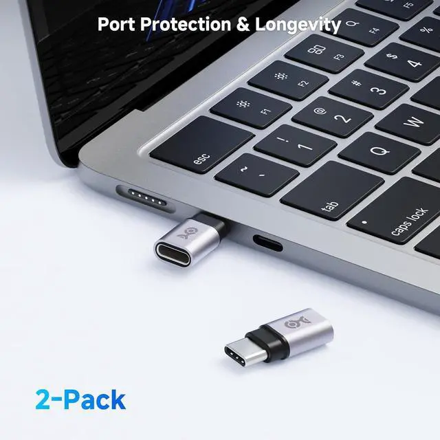 Alt view image 6 of 7 - 2-Pack USB C Extender Adapter Up to [4K@240Hz Video 240W Charging 40Gbps Data Transfer] USBC Female to USBC Male Adapter USB Type C Extender