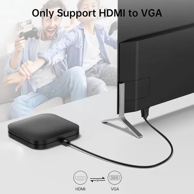 Alt view image 5 of 6 - 10ft HDMI to VGA Cable \u2013 1080P HD Video Converter Cord for Laptop, TV Box, PS4, Monitor, Projector (Black, 3M)