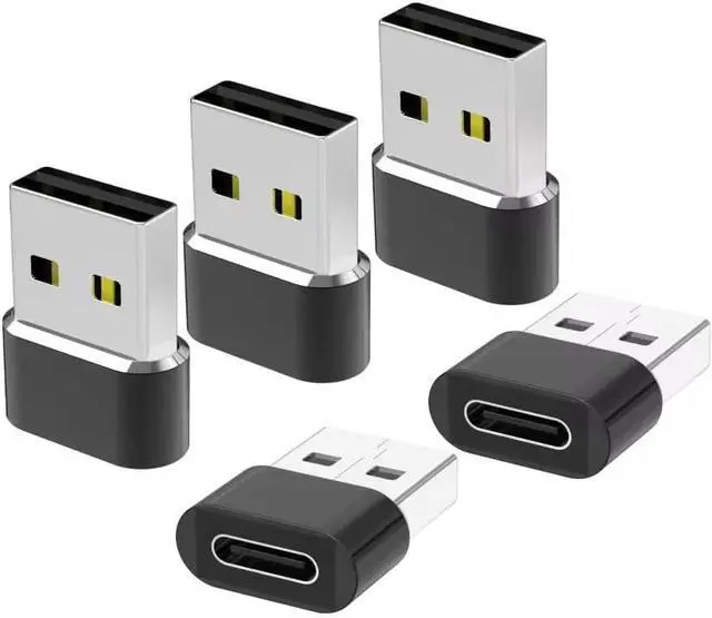 Main image of USB C to USB Adaptor 5 Pack USB to USB C Adapter Type C Male to A Female Charger Converter Kit Connectors for Laptops Phones Tablets Computers Electronics